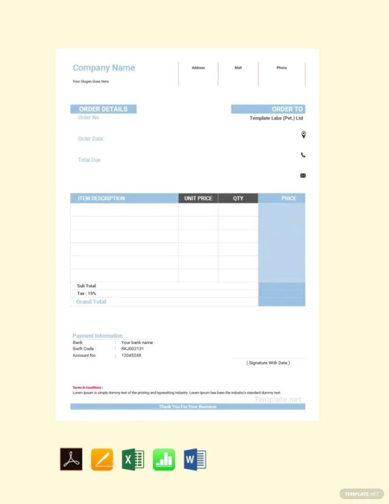 Bank Change Order Form Template - Free Sample, Example &amp; Format Templates