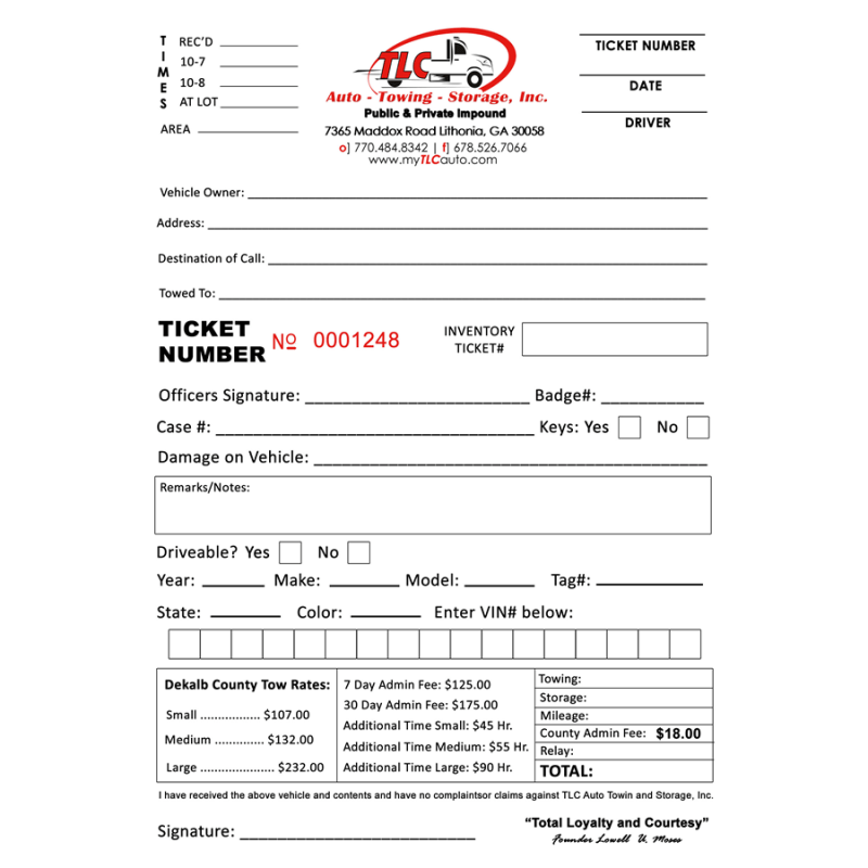 Free Towing Invoice Template Free Sample, Example & Format Templates
