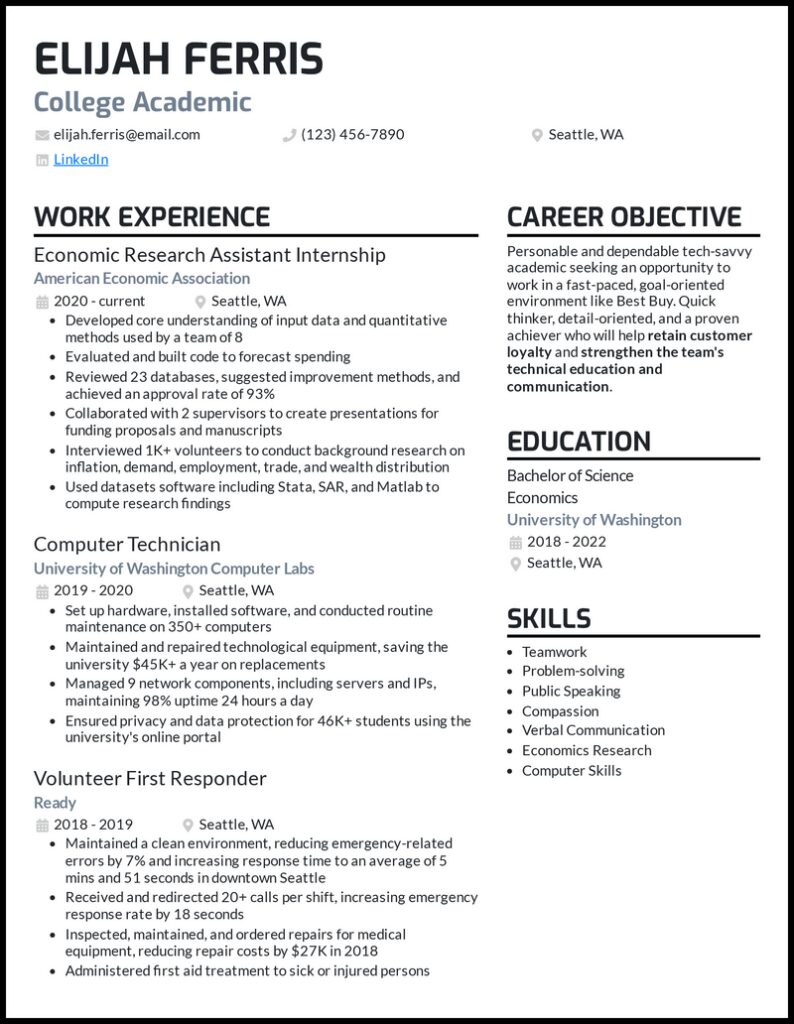 grad school resume templates