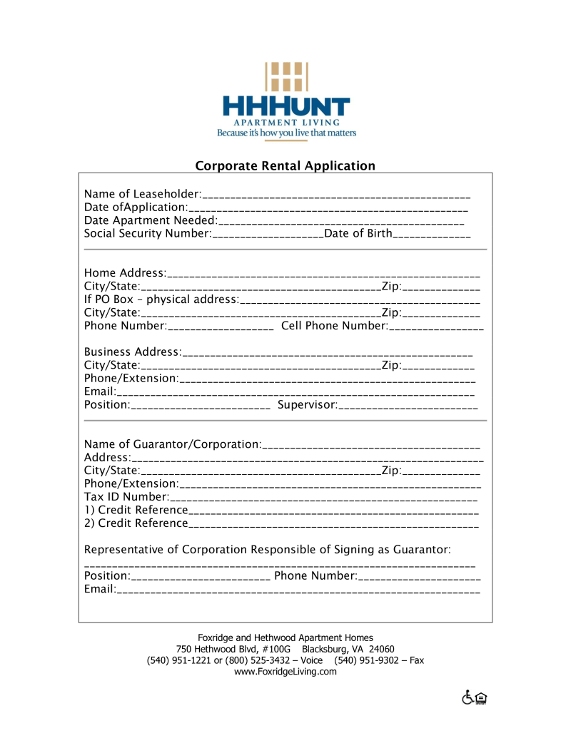 Housing Rental Application Template Free Sample, Example & Format