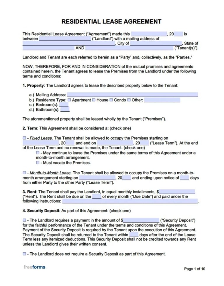 Leasing Contract Template - Free Sample, Example & Format Templates