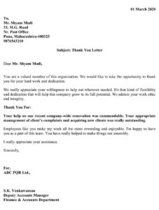 Personal Thank You Letter Template - Free Sample, Example & Format 