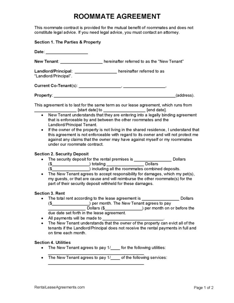 Room Lease Agreement Template - Free Sample, Example & Format Templates