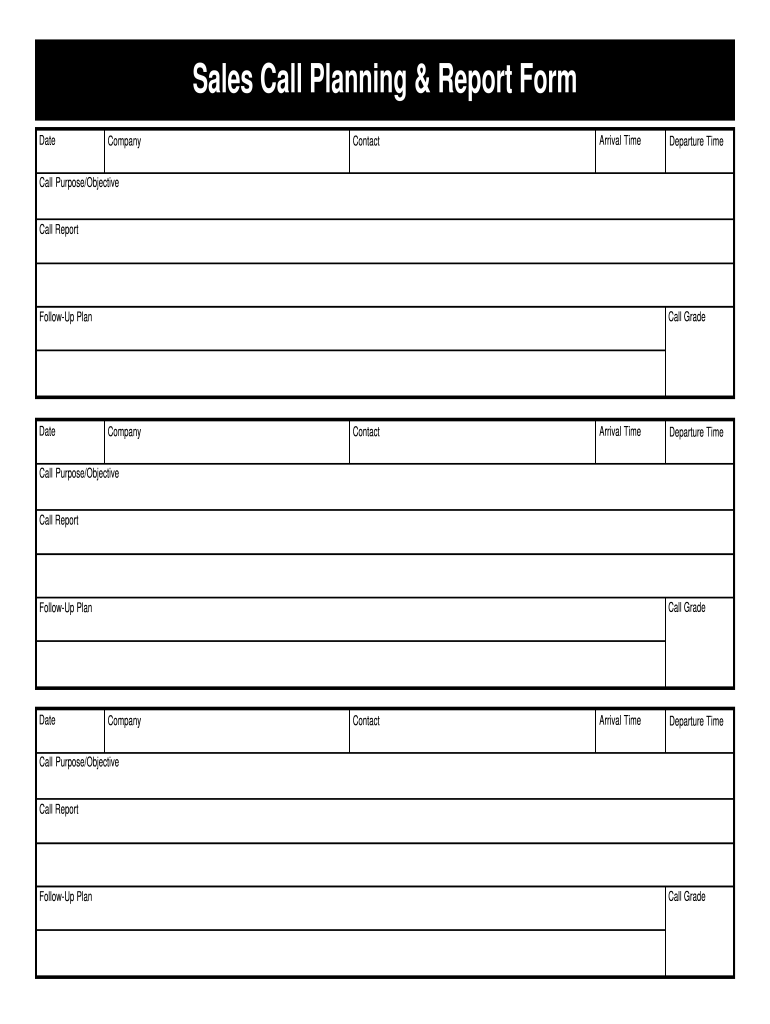 Sales Call Report Template Excel Free Sample, Example & Format Templates