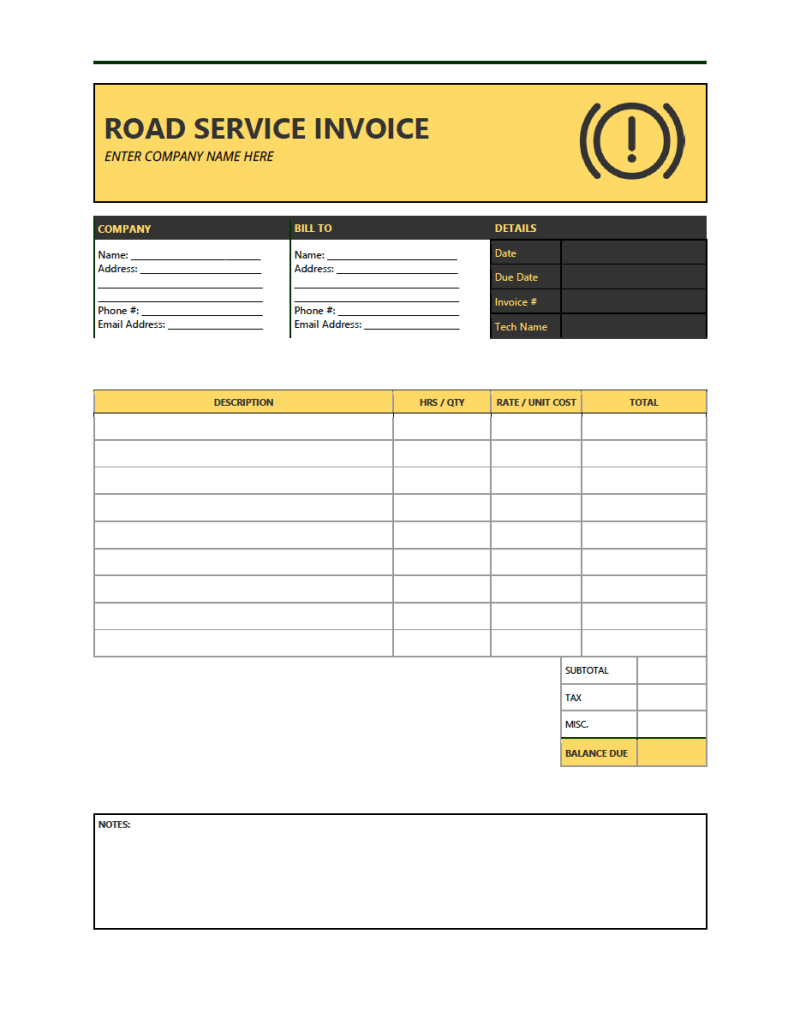 Blank Service Invoice - Free Sample, Example & Format Templates