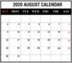 Calendar Template Printable 2020