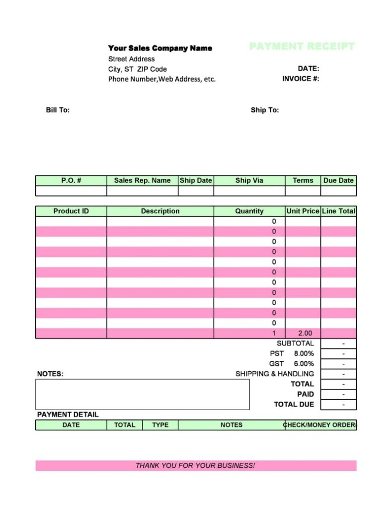 Check Receipt Template Word Free Sample, Example & Format Templates