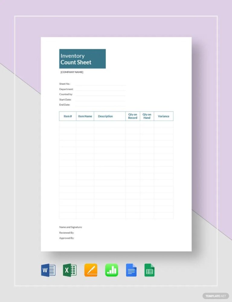 Inventory Sign Out Sheet Template - Free Sample, Example & Format Templates