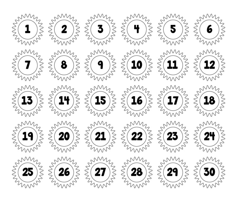 Printable Numbers 1-30 - Free Sample, Example &amp; Format Templates - Free Sample, Example &amp; Format ...