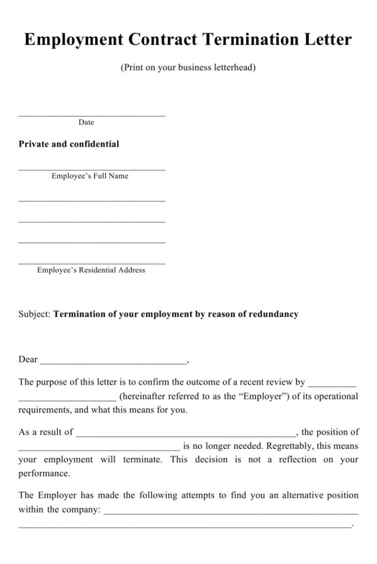 Temporary Employee Contract Template - Free Sample, Example & Format ...