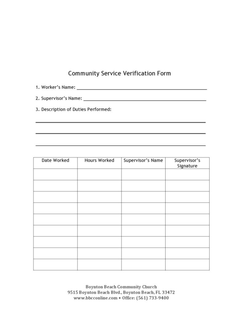 Volunteer Verification Form Template Free Sample, Example & Format