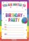 Birthday Invitation Cards Templates Free Download